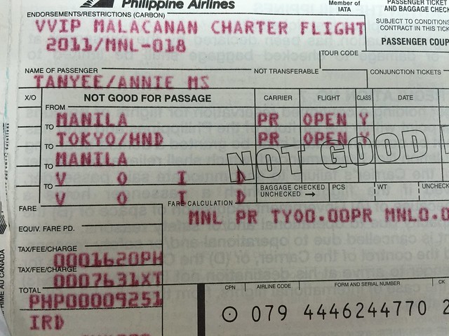 PAL Charter flight to Tokyo
