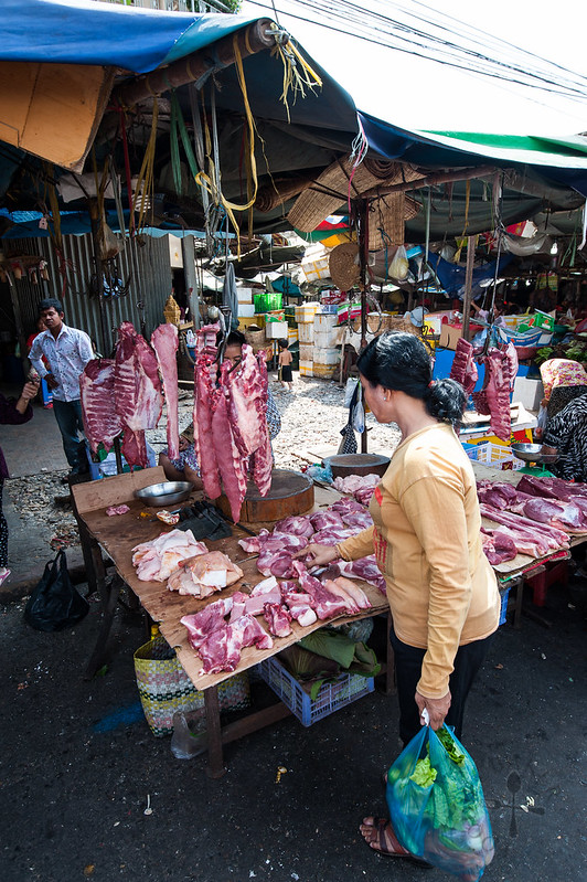 Purchasing meat from the butcher