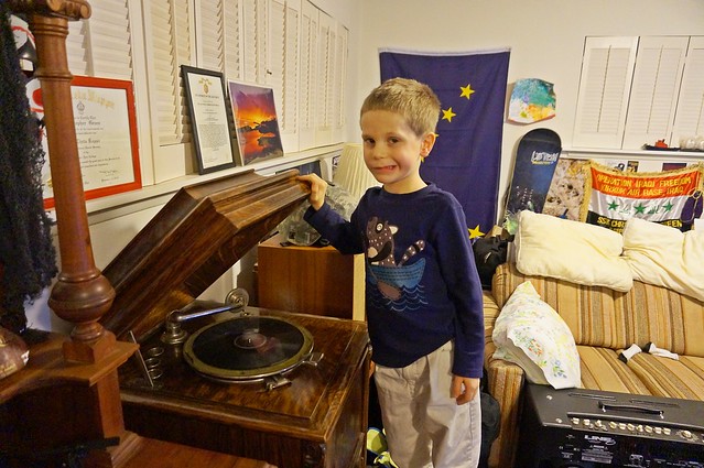 James and the record player