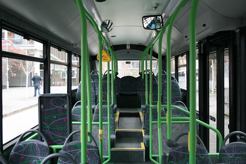 Interior of Tower Transit DMV45108 on Route 488, Dalston Junction