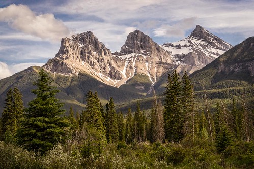 canada mountains clouds landscape alberta threesisters rockymountains trailerpark canmore canadianrockies