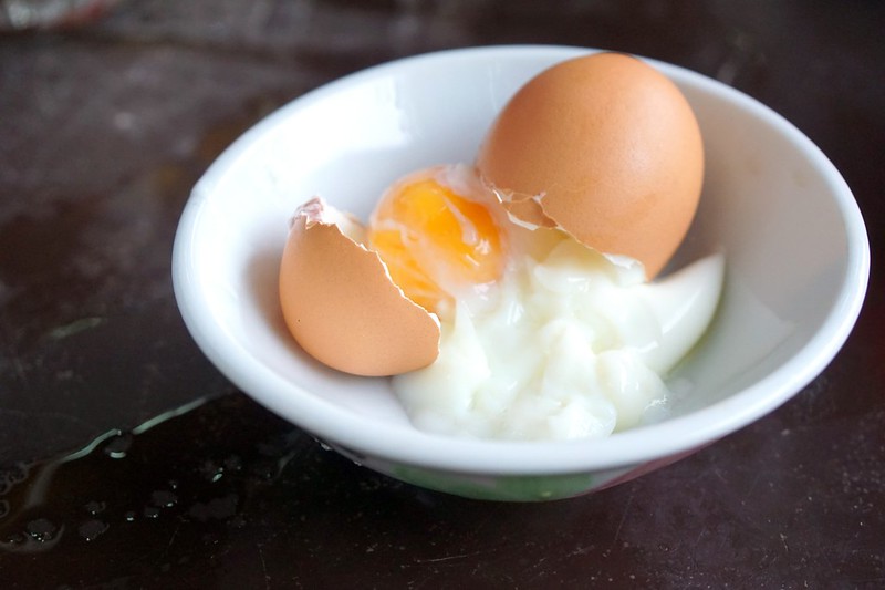 imbi morning market - half boiled eggs