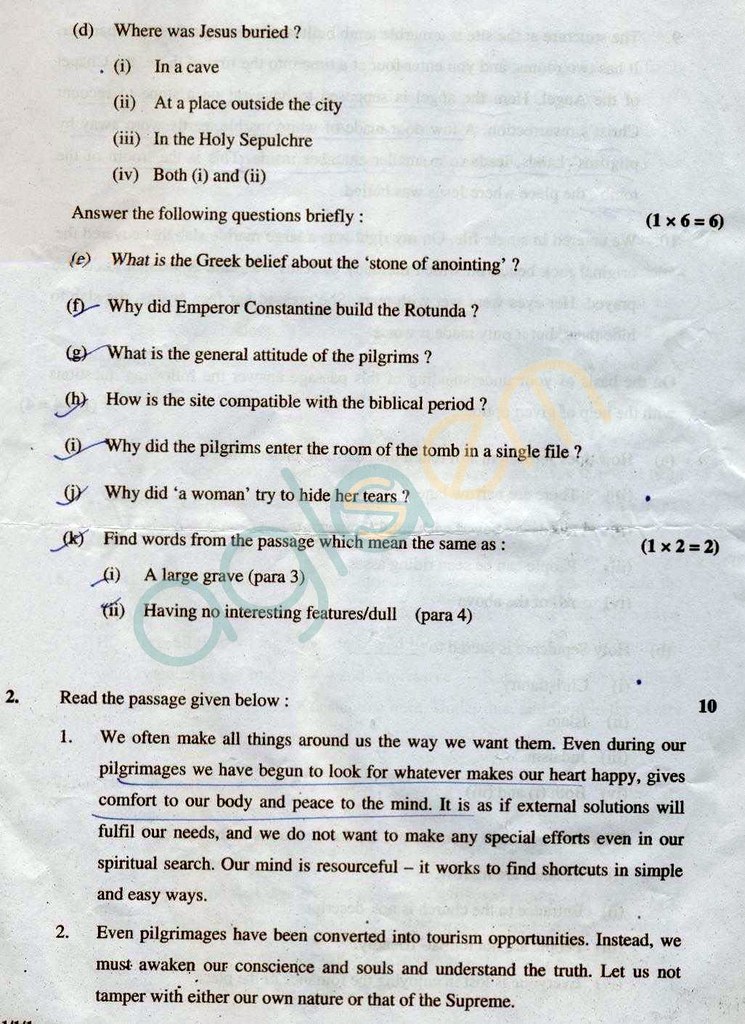 CBSE Class 12 Question Paper for English