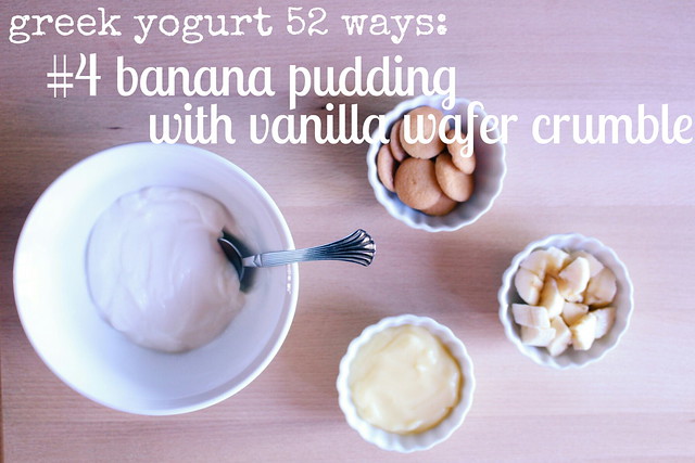 greek yogurt 52 ways: no. 4 banana pudding with vanilla wafer crumble