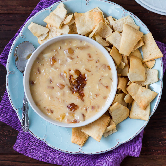 Brie and Caramelized Onion Queso