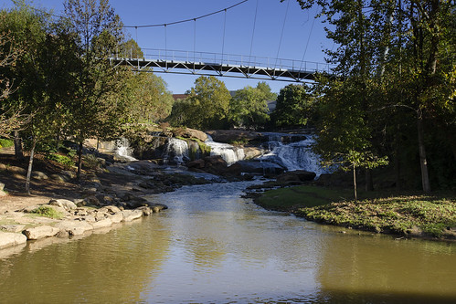 park city bridge usa water river landscape liberty us downtown day south sunny center falls clear southern waterfalls carolina greenville the reedy