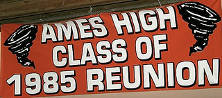 img1138 Ames High School Class of 1985 reunion sign July 9 2005 1985 AMES HIGH SCHOOL AMES IOWA 20th reunion Ames IA
