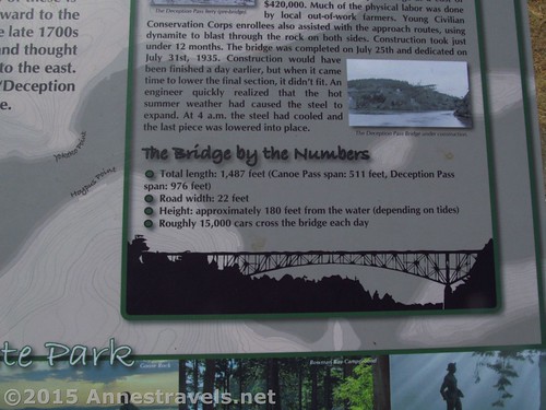 Statistics about the Deception Pass Bridge, Deception Pass State Park, Washington