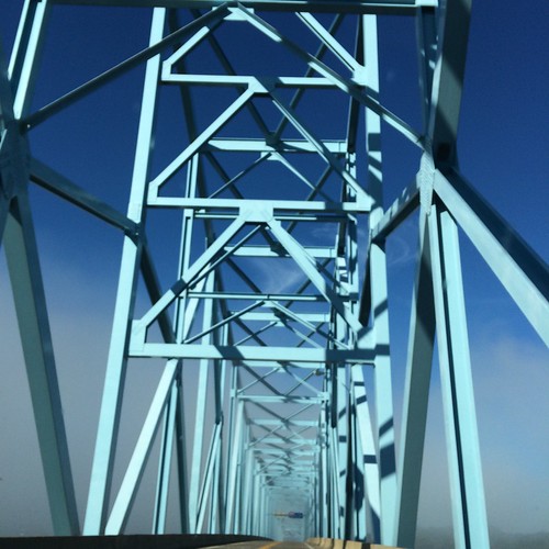 bridge girders steel truss roadtrip ohio westvirginia road highway sky blue