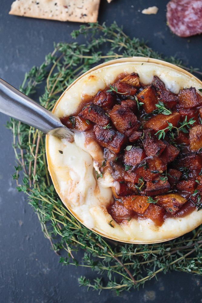 Baked Brie with Apple Butter, Butternut, and Thyme