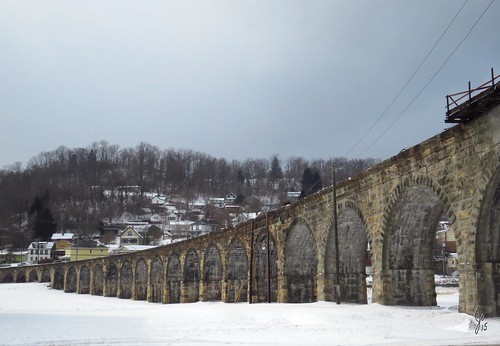 bridge snow stone great viaduct oh bellaire