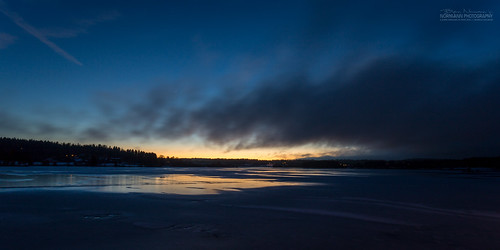 nightphotography lake norway bluehour akershus våg ytreenebakk