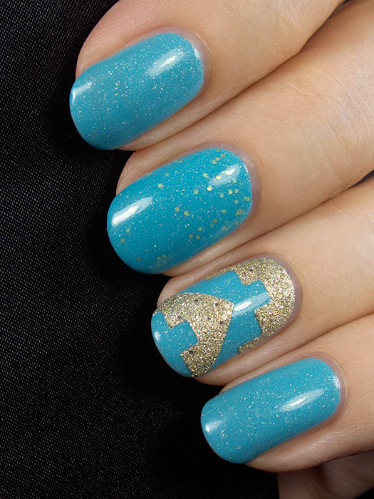 Picture Polish Cyan & Fool's Gold and Pretty Serious Dimension X