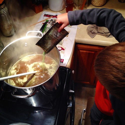 H. the Hop Master adding the second round of hops #homebrewing