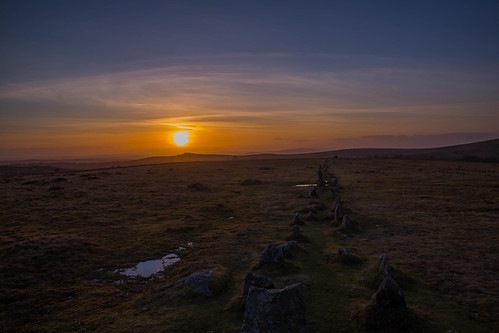 sunset sky pool clouds standing canon stones rows moors tamron dartmoor 6d crass merrivale