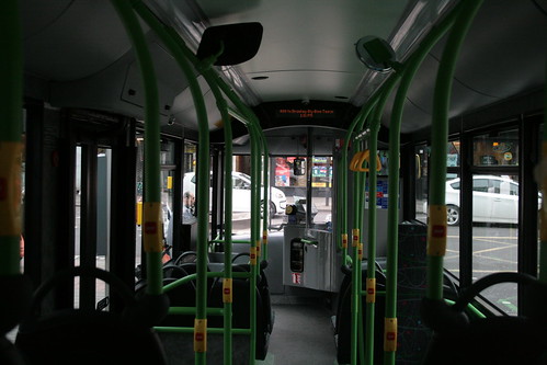 Interior of Tower Transit DMV45108 on Route 488, Dalston Junction