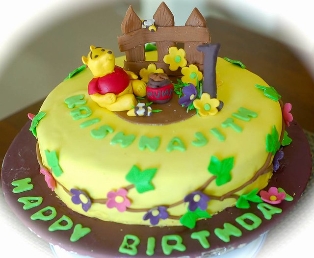 Winnie the Pooh Themed Cake by Roopa Maliakal of BakeMeACake100