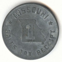 Missouri 1 Mill sales tax token obverse