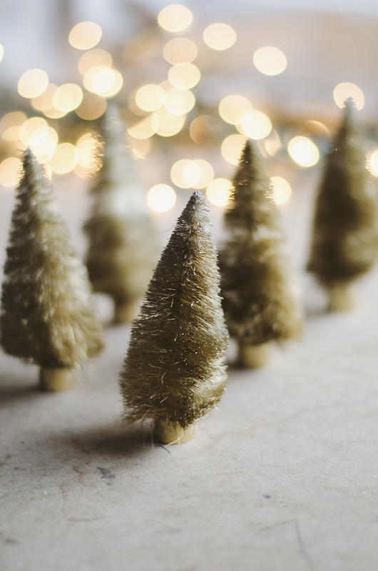 Mini Metallic Christmas Trees on juliettelaura.blogspot.com