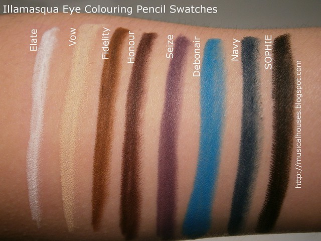 Illamasqua Eye Colouring Pencil Swatches