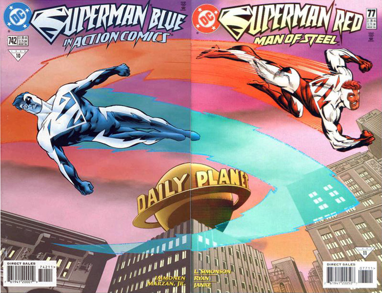 Image result for superman blue superman red