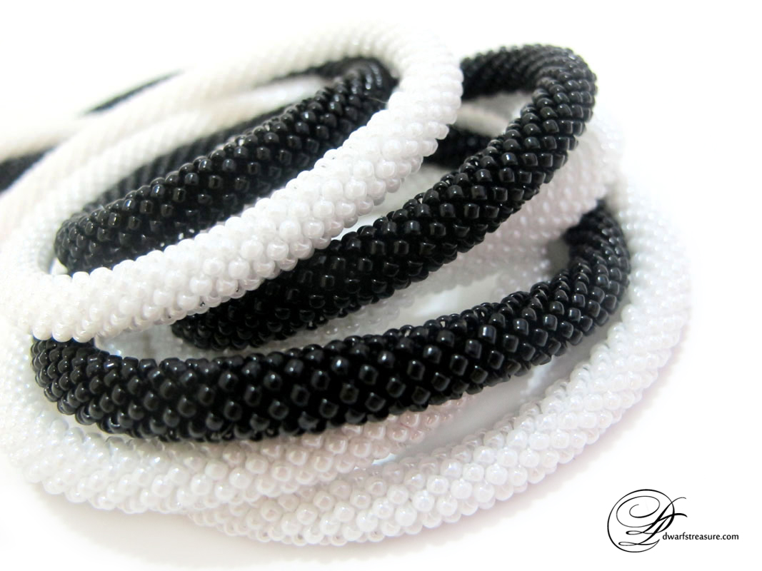 White and black classic color combination necklaces