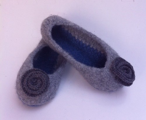 French press slippers felted
