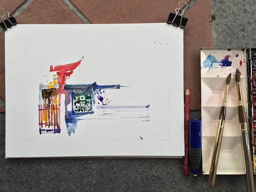 Sharing my messy approach to sketching. Found an interesting view of the famous Thian Hock Kian temple here in Singapore.