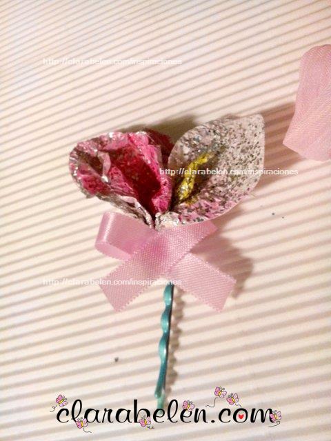 Flor papel albal y rosa
