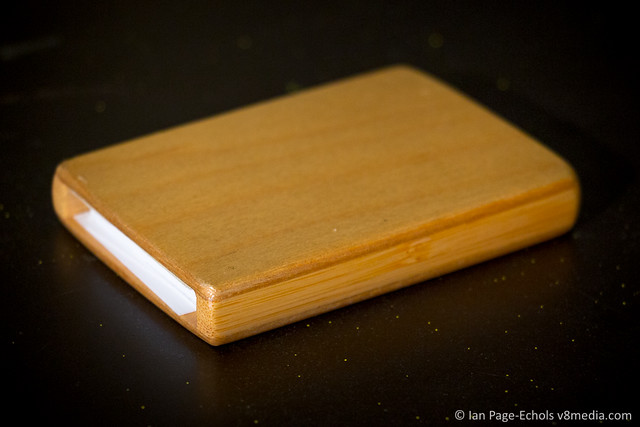 Bamboo and plywood business card case front