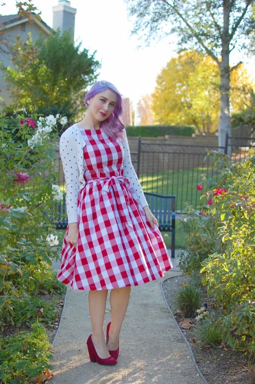 Lindy Bop Audrey dress in Red Gingham 008