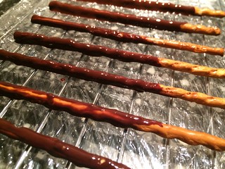 Handmade chocolate covered pretzels