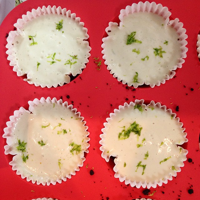 Pi Day Mini Key Lime Pies for a Pi Day potluck later today. Fingers crossed that they firm up by then! #vegan
