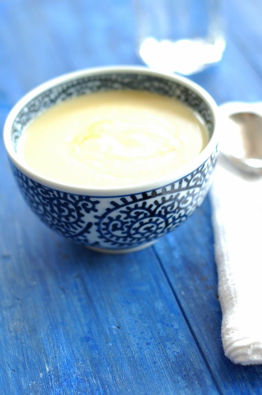 Creamy Roasted Garlic & Potato Soup by Eve Fox, the Garden of Eating, copyright 2015