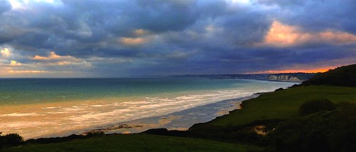 blue seascape france sunrise coast waves cliffs monet impressionism impressions dieppe normandy varengeville fz200 kerkaya