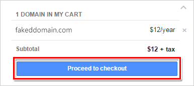 Google Domains 的購物車訊息