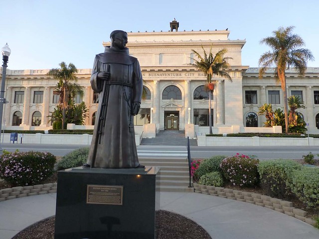 Junipero Serra in front of the Ventura Courthouse from Flickr via Wylio
