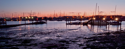 sunset sea water night river harbour hampshire starburst hamble warsash