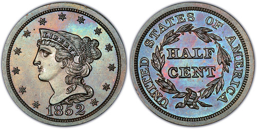 1852 Braided Hair Half Cent