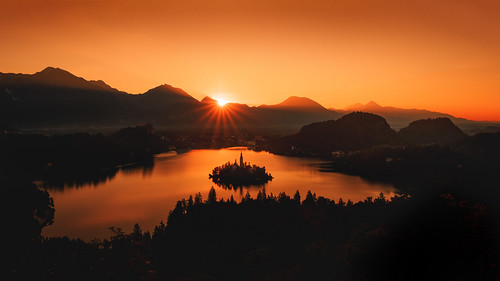 landscape silhouette reflections lake lakebled bled slovenia panorama wideanglepanoramicview wideangleview cold aftersnow autumn nearwinter endoffallseason dramatic vibrant isleonlake magicalplace magical magic night touristattraction relax calm holiday outdoor sky church blue sunrise