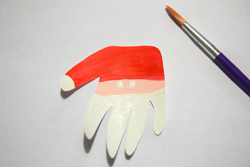 Handprint Santa Craft Holiday Keepsake Pillow
