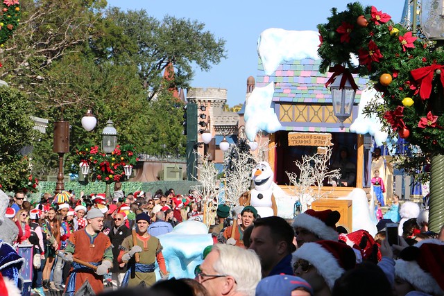 Frozen Christmas Celebration parade taping at Walt Disney World