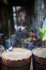 Grain shop in Khan el-Khalili Bazaar, Cairo, Egypt