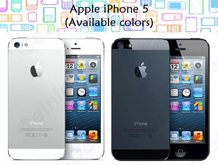 apple iphone 5 available colors