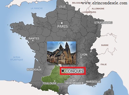 Mapa de situación de Conques (Aveyron, Francia)