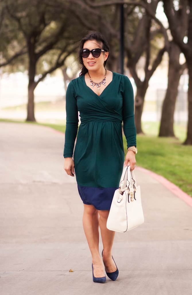 Colorblock Wrap Dress - cute & little | Dallas Petite Fashion Blogger