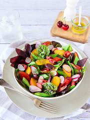 Summer Salad Series #1 - Radishes, Beans, Nectarines & Cherries