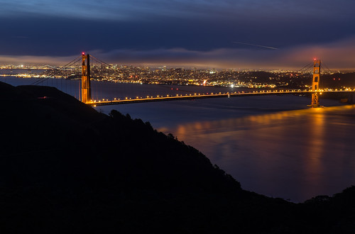 The Golden Gate Bridge a half hour prior to sunrise. 30 sec. @ f8, ISO 200.