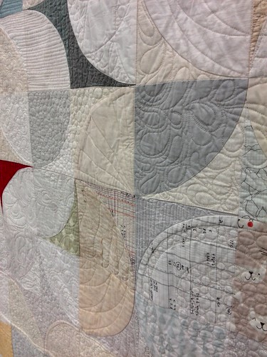 Quilt For Our Bed, quilting detail. Quilt by Laura Hartrich, quilting by Nikki Maroon