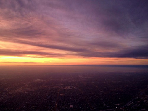 sunset chicago window plane airplane view flight landing